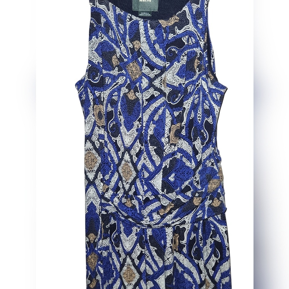 Maeve Anthropologie Maxi Dress XS Paisley Sleeveless Blue White Casual - Picture 3 of 7